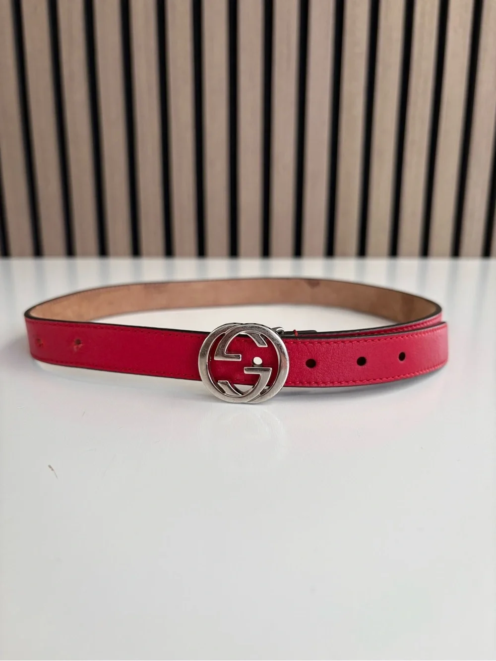 Auth GUCCI Leather Belt